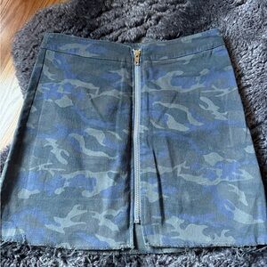 Camouflage Zip-Front Skirt